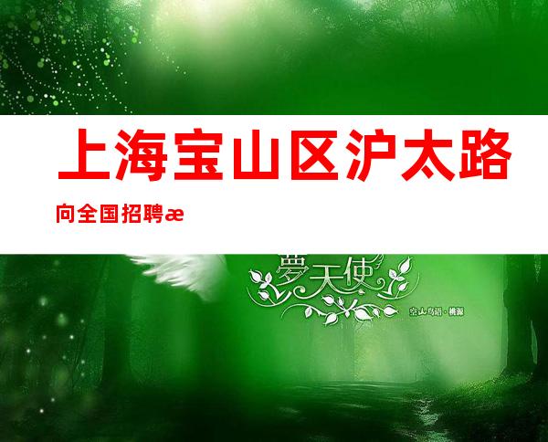 上海宝山区沪太路向全国招聘晚班服务员带你打开夜总会赚道路