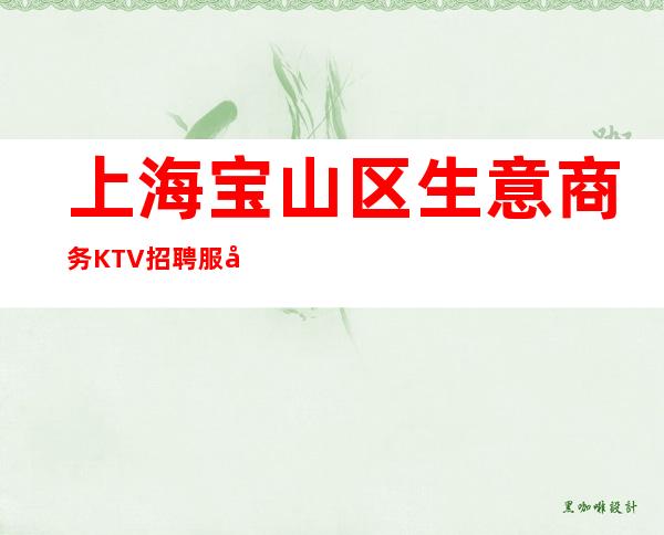 上海宝山区生意商务KTV招聘 服务员 可兼职