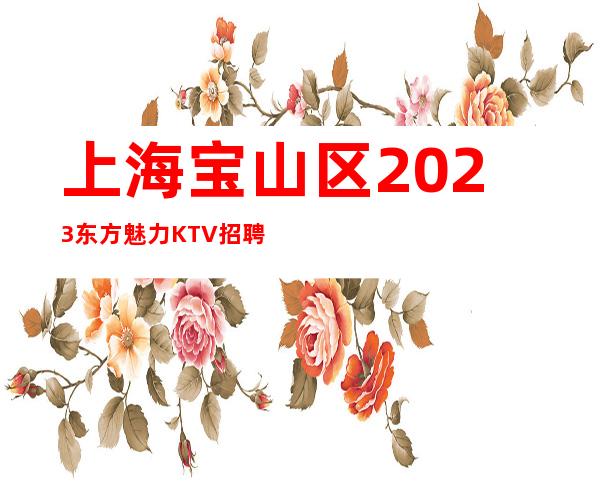 上海宝山区2023东方魅力KTV招聘酒水礼仪可兼职 无压力上班