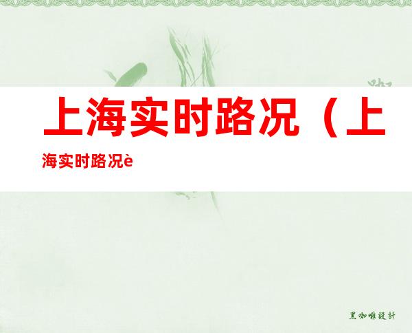 上海实时路况(上海实时路况视频)