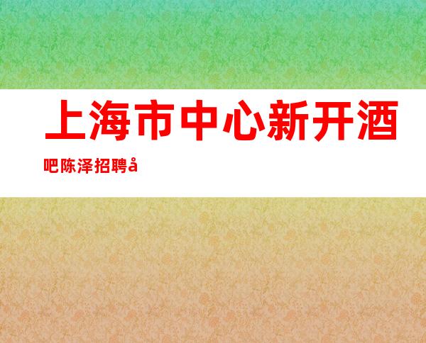 上海市中心新开酒吧陈泽招聘别墅公寓一起赚