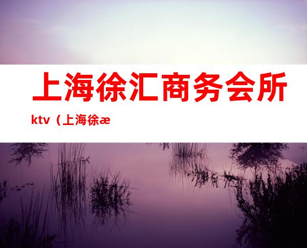 上海徐汇商务会所ktv（上海徐汇区娱乐会所）