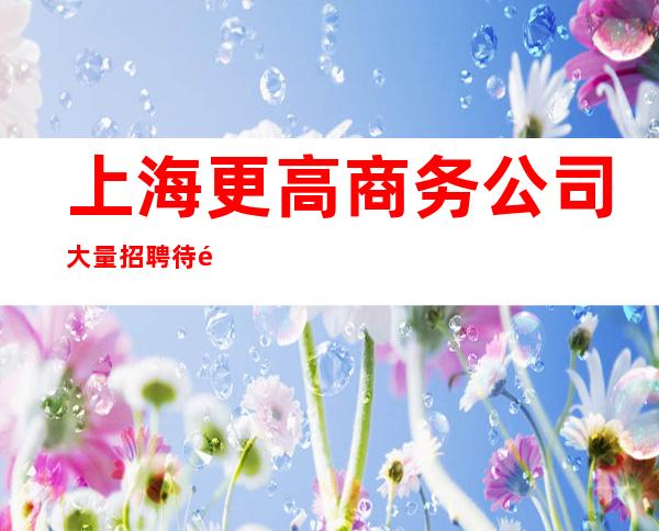 上海更高商务公司大量招聘待遇好的地方本人亲自带你
