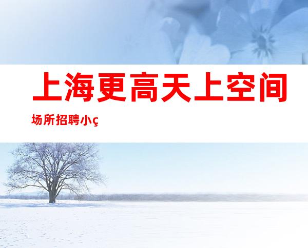 上海更高天上空间场所招聘小白必看你的人生新选择