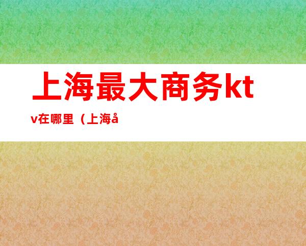 上海最大商务ktv在哪里(上海商务KTV排名)