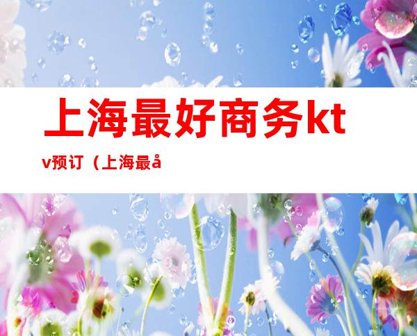 上海最好商务ktv预订(上海最好商务ktv预订价格)