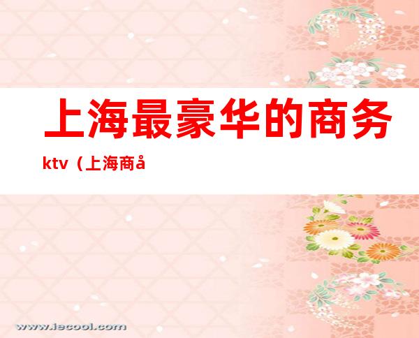 上海最豪华的商务ktv(上海商务酒店排名)