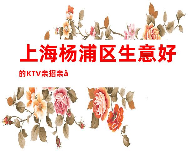 上海杨浦区生意好的KTV亲招亲带的两倍起还有厂子要押