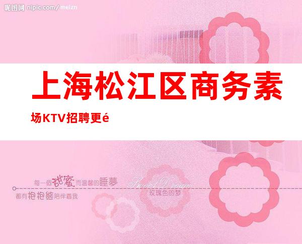 上海松江区商务素场KTV招聘更高场所白领老板素质高