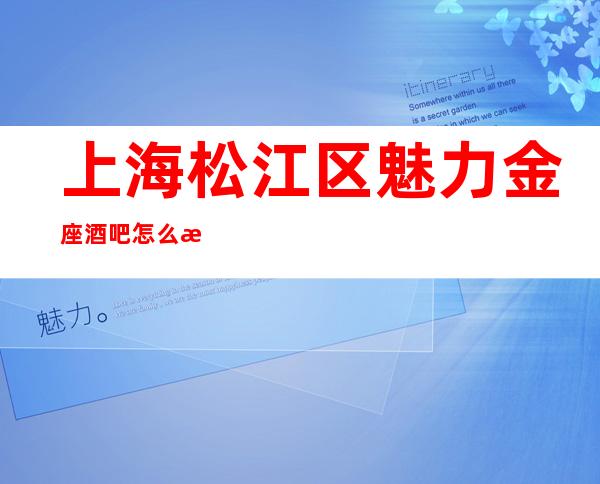 上海松江区魅力金座酒吧怎么样,环境咋样,消费高吗?