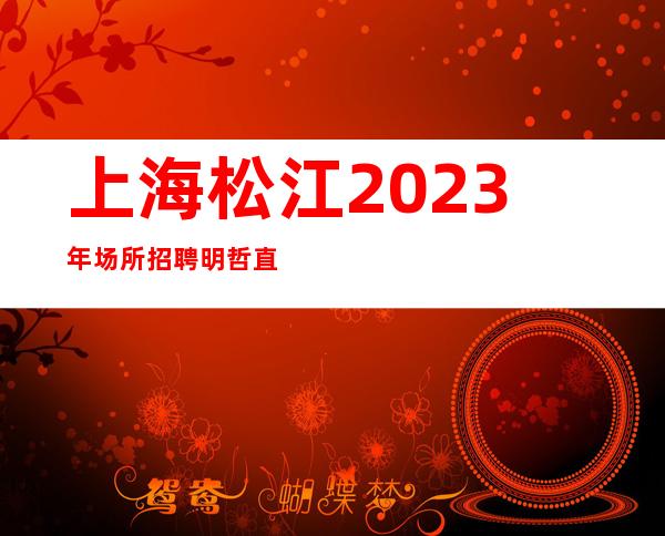 上海松江2023年场所招聘明哲直招新人优先上班 寻找有梦想的你
