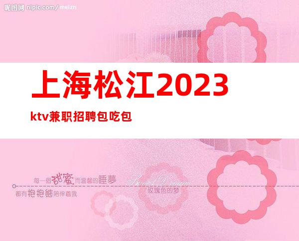 上海松江2023ktv兼职招聘包吃包住带你打开夜总会赚道路