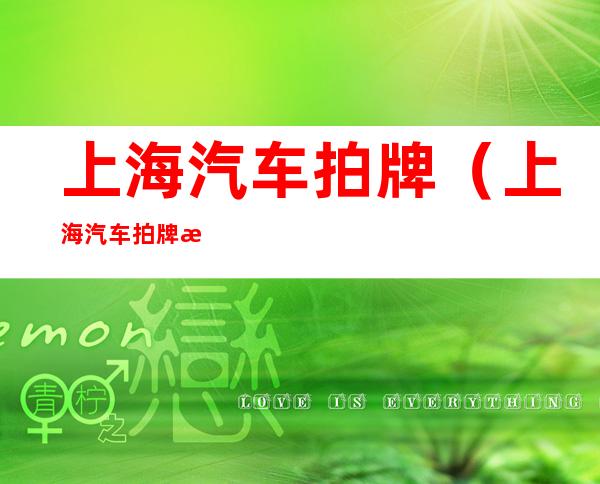 上海汽车拍牌(上海汽车拍牌本月时间)