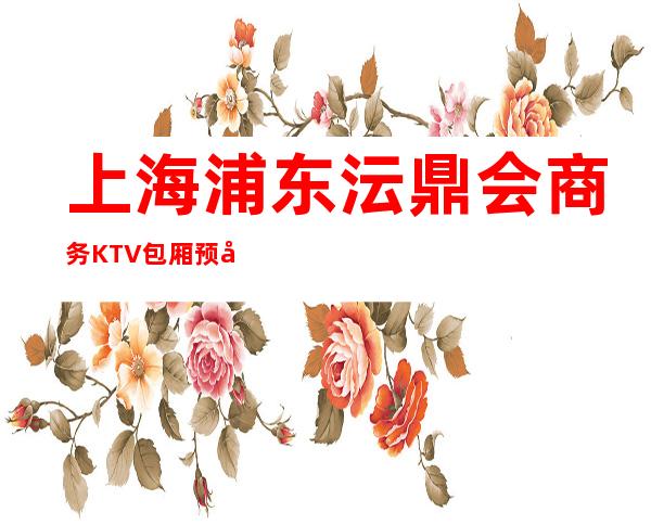 上海浦东沄鼎会商务KTV包厢预定,高档次玩的嗨,全程接待！