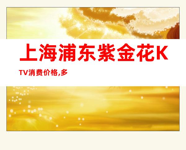 上海浦东紫金花KTV消费价格,多少的,好玩吗？