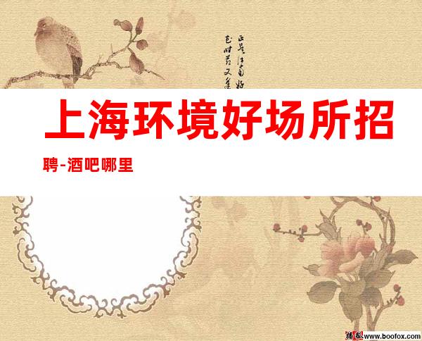上海环境好场所招聘-酒吧哪里工资高哪里稳定去哪里