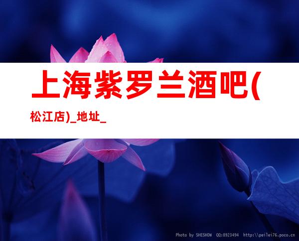 上海紫罗兰酒吧(松江店)_地址_预定_价格_消费_酒吧