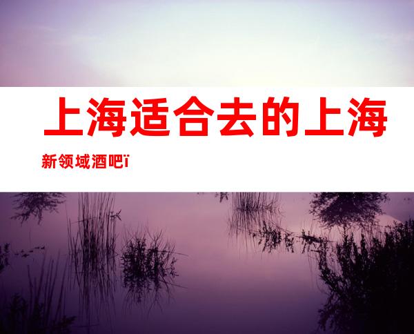 上海适合去的上海新领域酒吧，他好像适合你