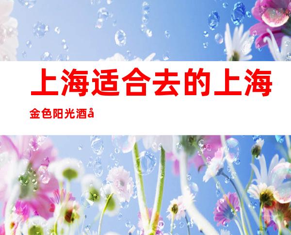 上海适合去的上海金色阳光酒吧，他好像适合你