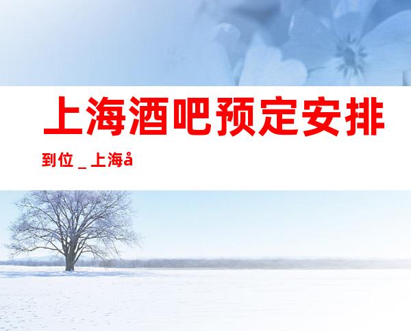 上海酒吧预定安排到位＿上海天地汇娱乐会所