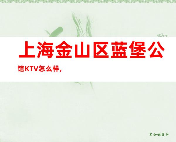 上海金山区蓝堡公馆KTV怎么样,几块的,什么消费水平?
