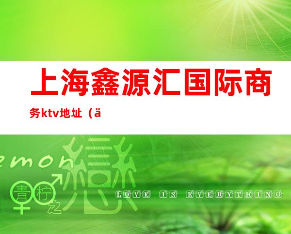 上海鑫源汇国际商务ktv地址(上海鑫源汇ktv小费多少)