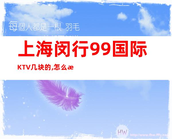 上海闵行99国际KTV几块的,怎么样,怎么收费?