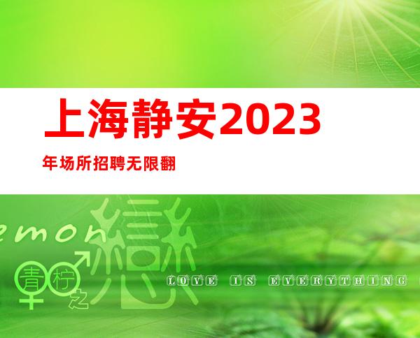 上海静安2023年场所招聘无限翻包改变自己从现在开始