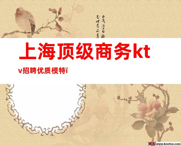 上海顶级商务ktv招聘优质模特(上海ktv酒吧招聘模特)