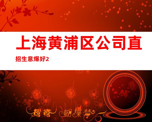 上海黄浦区公司直招生意爆好2023一起辉煌