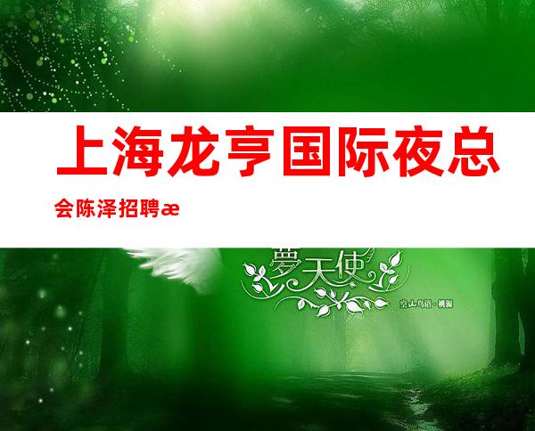 上海龙亨国际夜总会陈泽招聘日入20起走进更高夜总会
