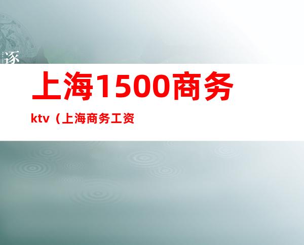 上海1500商务ktv(上海商务工资)