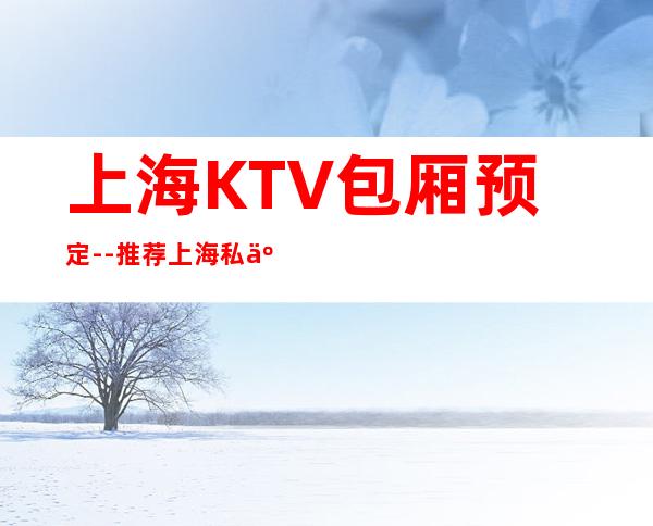 上海KTV包厢预定--推荐上海私人订制