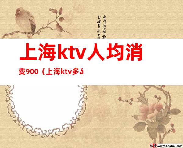 上海ktv人均消费900(上海ktv多少钱一个小时)