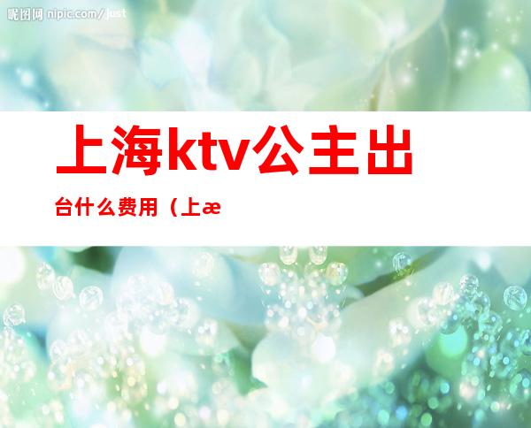 上海ktv公主出台什么费用(上海ktv公主是做什么的)