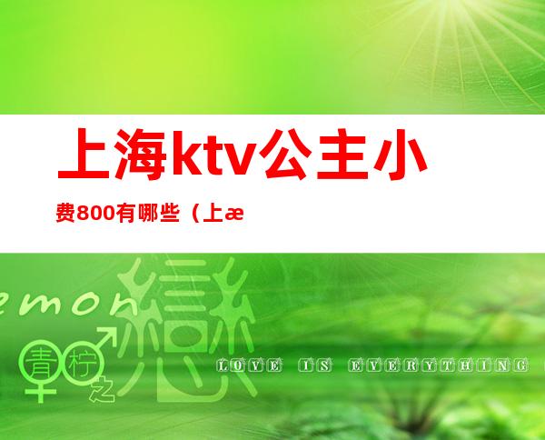 上海ktv公主小费800有哪些(上海KTV公主多少钱)