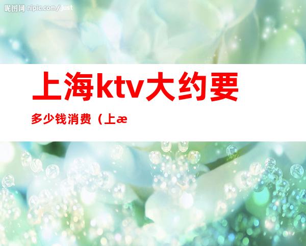 上海ktv大约要多少钱消费(上海ktv一晚上多少钱啊)