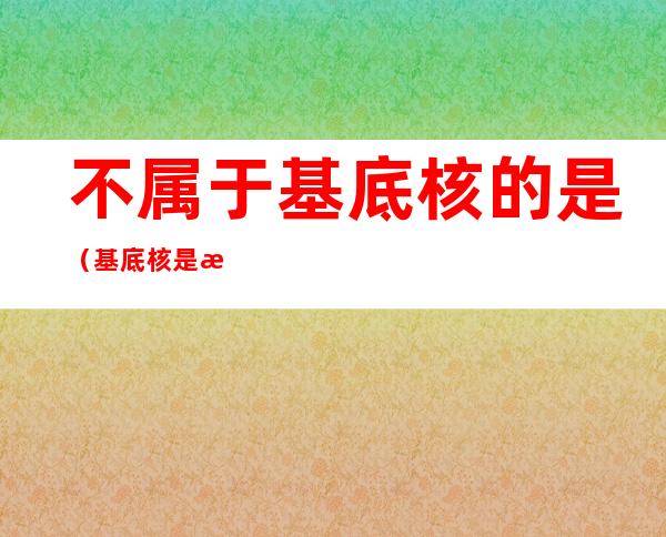 不属于基底核的是(基底核是指)