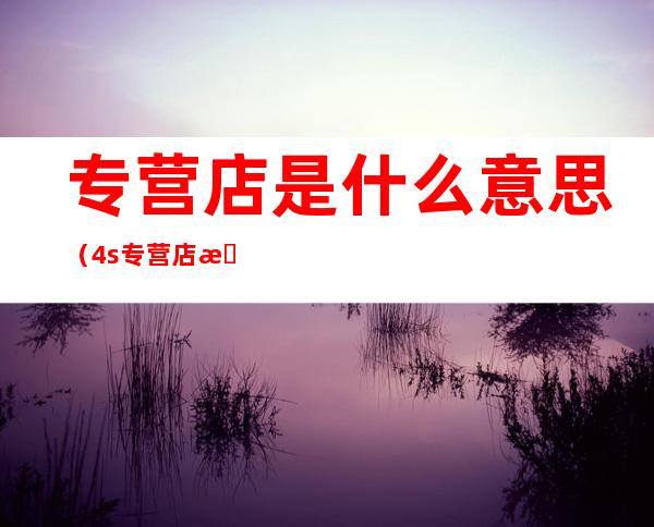 专营店是什么意思(4s专营店是什么意思)