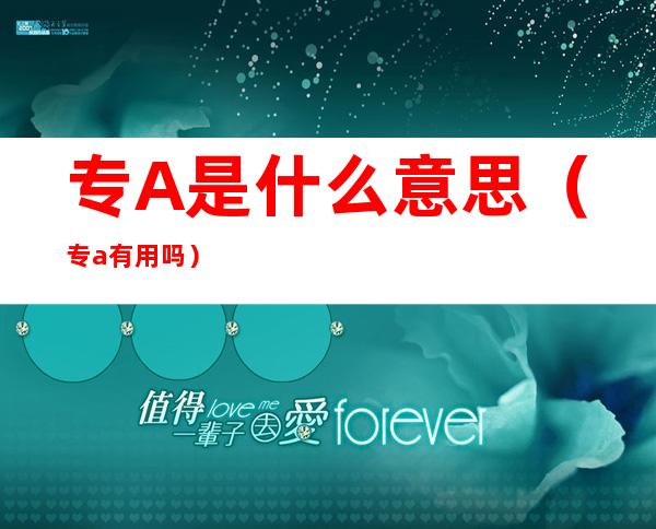 专A是什么意思(专a有用吗)