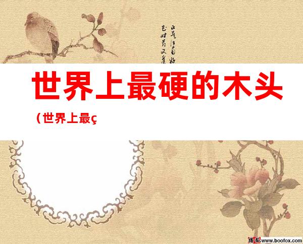 世界上最硬的木头（世界上最硬的木头是什么?）