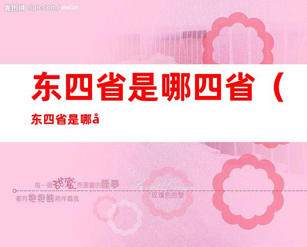 东四省是哪四省(东四省是哪四省地图)
