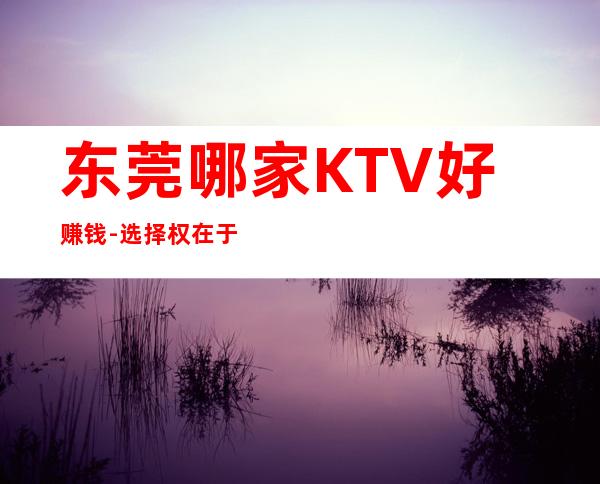 东莞哪家KTV好赚钱-选择权在于你