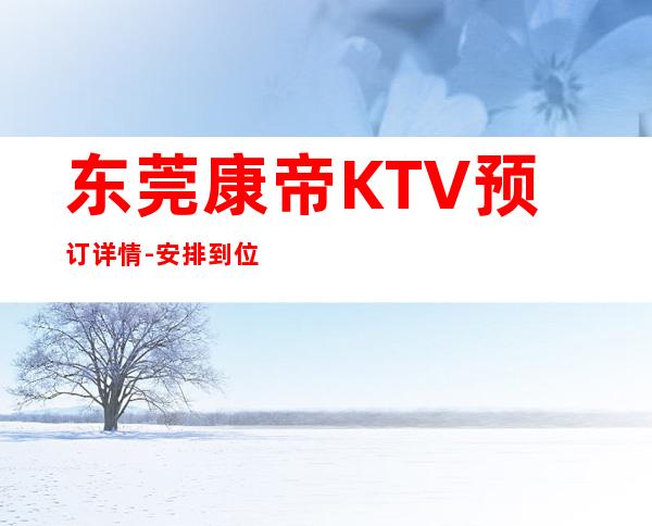 东莞康帝KTV预订详情-安排到位