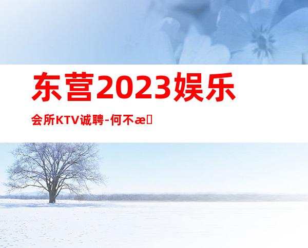 东营2023娱乐会所KTV诚聘-何不放手一搏