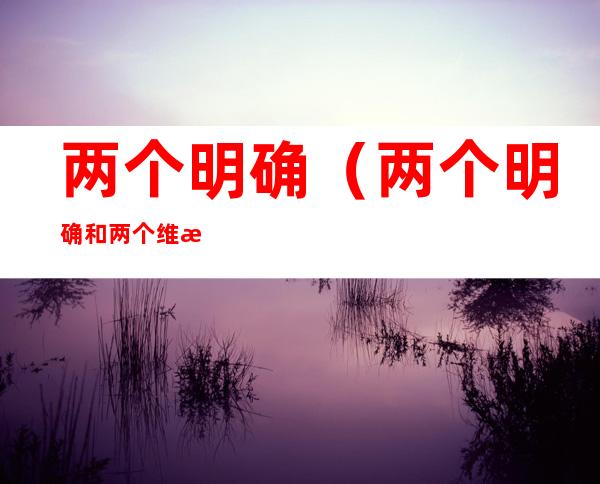 两个明确(两个明确和两个维护的关系)