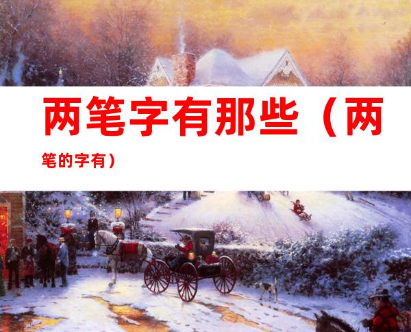 两笔字有那些(两笔的字有)
