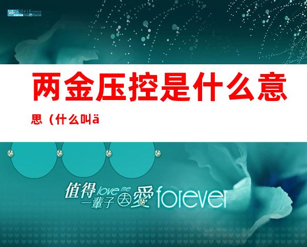 两金压控是什么意思(什么叫两金压控)