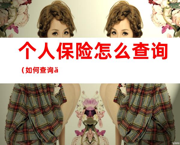 个人保险怎么查询(如何查询个人保险信息查询)