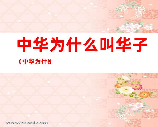 中华为什么叫华子(中华为什么叫华子公司)